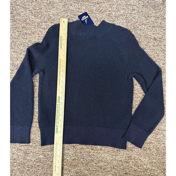 NWT Náutica Navy Structured Ribbed Knit Crew Mock Neck Pull Over Sweater Medium - Picture 8 of 11